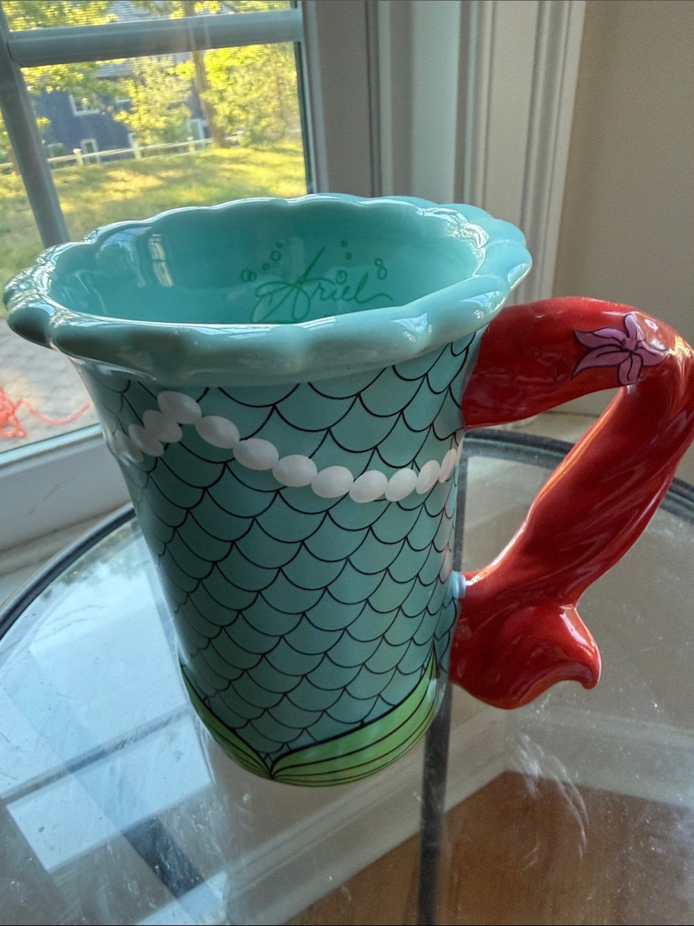 Authentic Disney Parks Turquoise Ceramic Ariel Mug